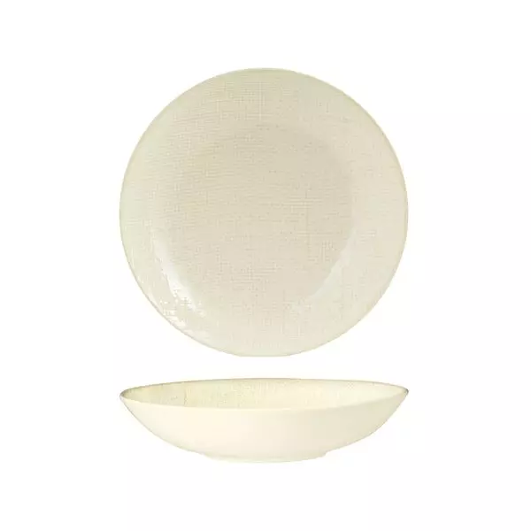 Luzerne Linen Reactive White Round Share Bowl 700ml