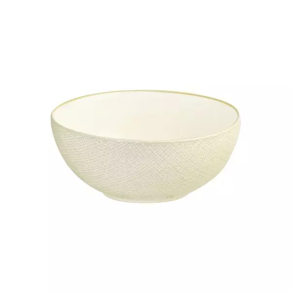 Luzerne Linen Reactive White Round Bowl 970ml