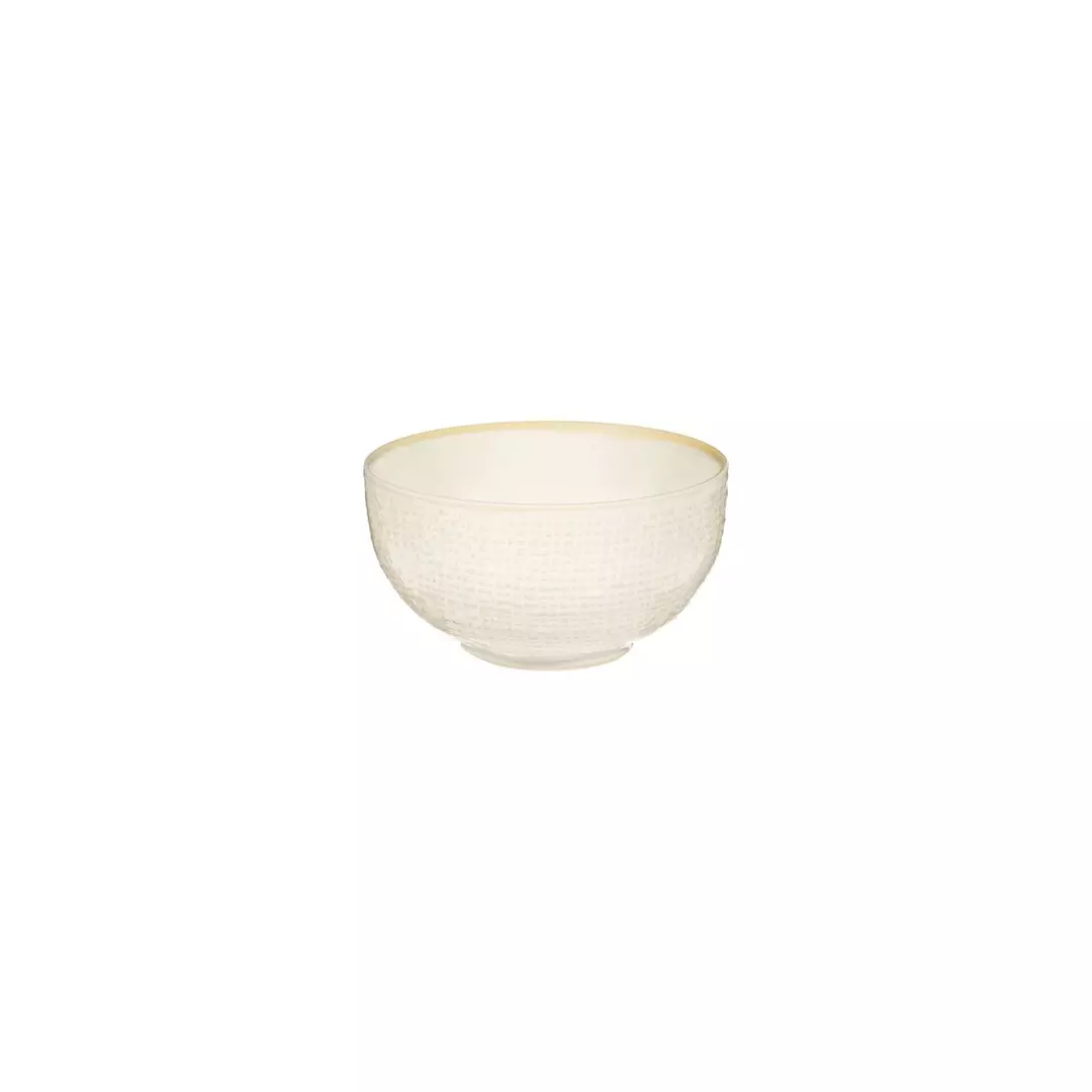 Luzerne Linen Reactive White Round Bowl 205ml