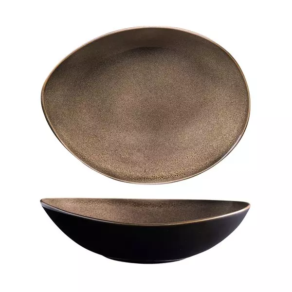 Luzerne Rustic Chestnut Oval Share Bowl 215x280x71mm