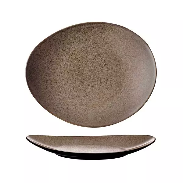 Luzerne Rustic Chestnut Oval Coupe Plate 948533