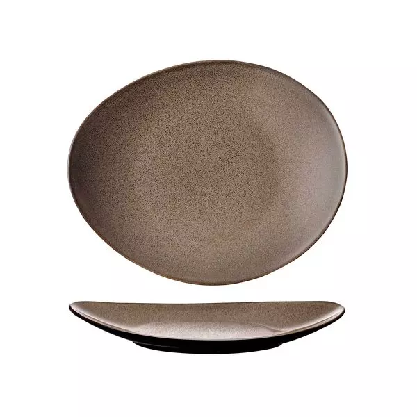 Luzerne Rustic Chestnut Oval Coupe Plate 948532