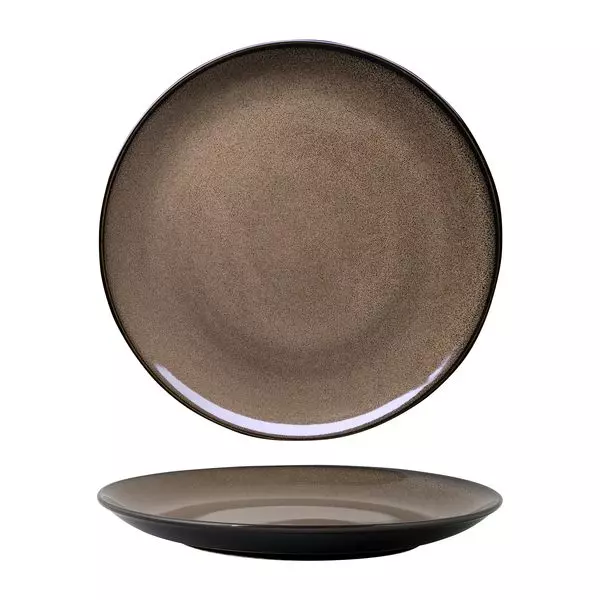 Luzerne Rustic Chestnut Round Coupe Plate 310mm