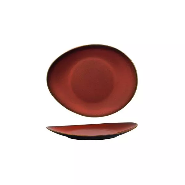 Luzerne Rustic Crimson Oval Coupe Plate 948831
