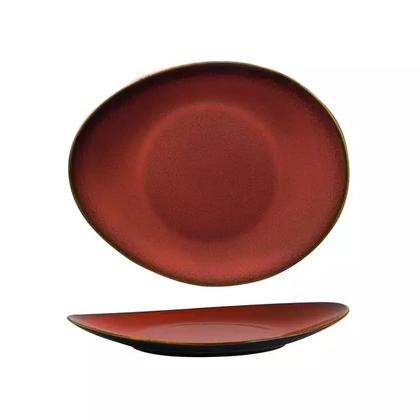 Luzerne Rustic Crimson Oval Coupe Plate 948832