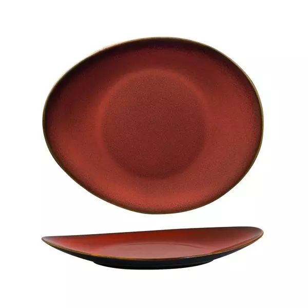 Luzerne Rustic Crimson Oval Coupe Plate 948833