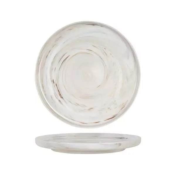 Luzerne Round Plate - Vertical Rim 280mm Marble