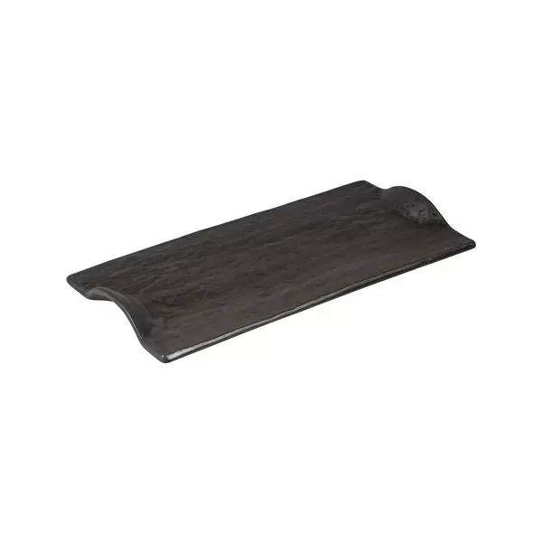 Luzerne Tate Rectangular Plate with Handles Charcoal