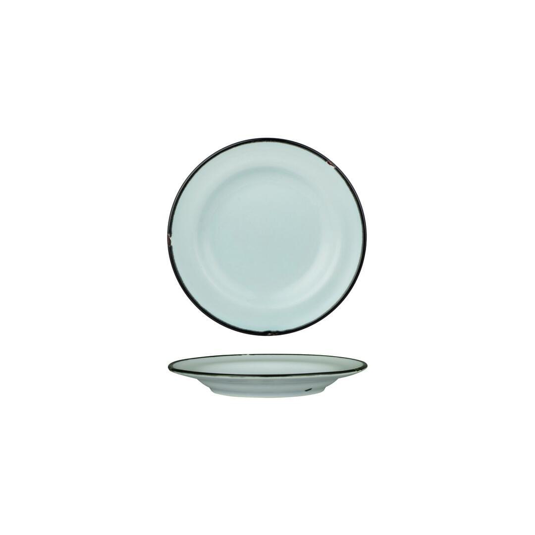 Luzerne TinTin Blue / Black Round Plate - Wide Rim 170mm