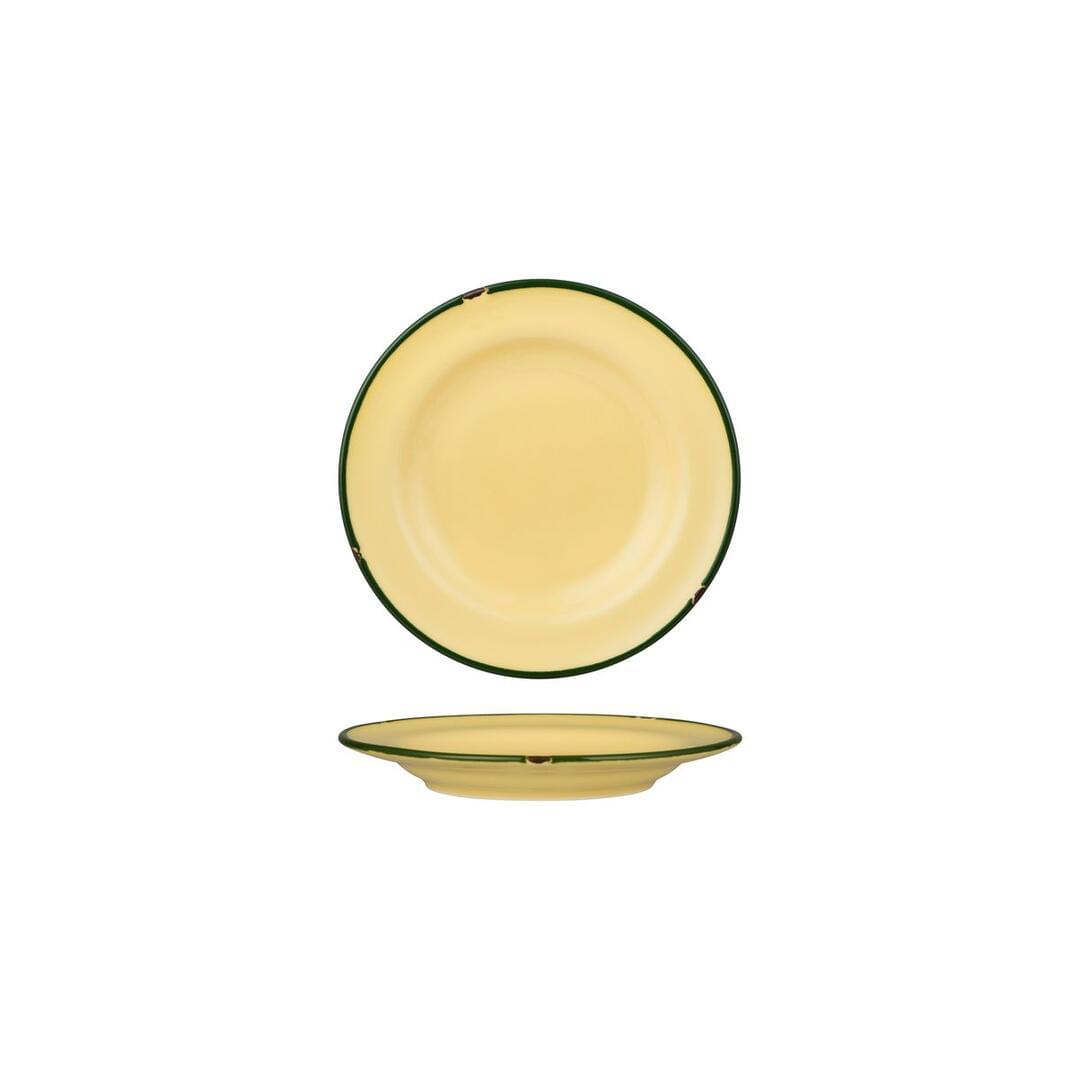 Luzerne TinTin Sand / Green Round Plate - Wide Rim 170mm