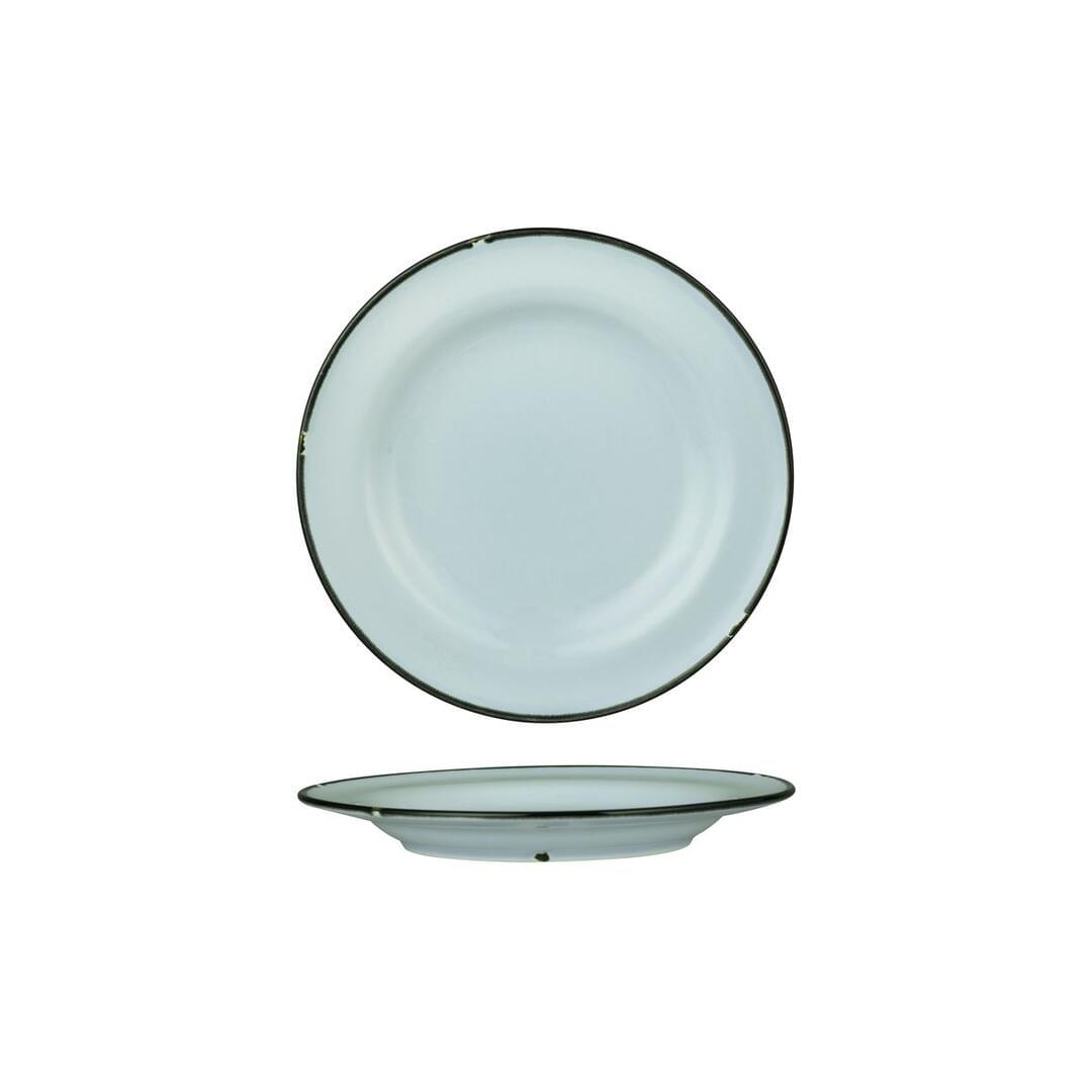 Luzerne TinTin Blue / Black Round Plate - Wide Rim 210mm
