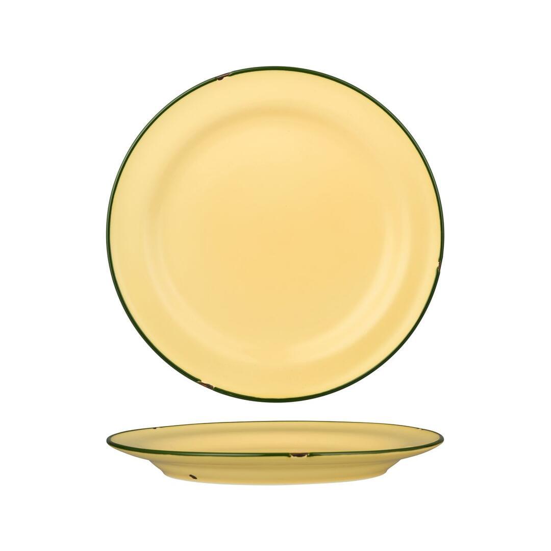Luzerne TinTin Sand / Green Round Plate - Wide Rim 270mm