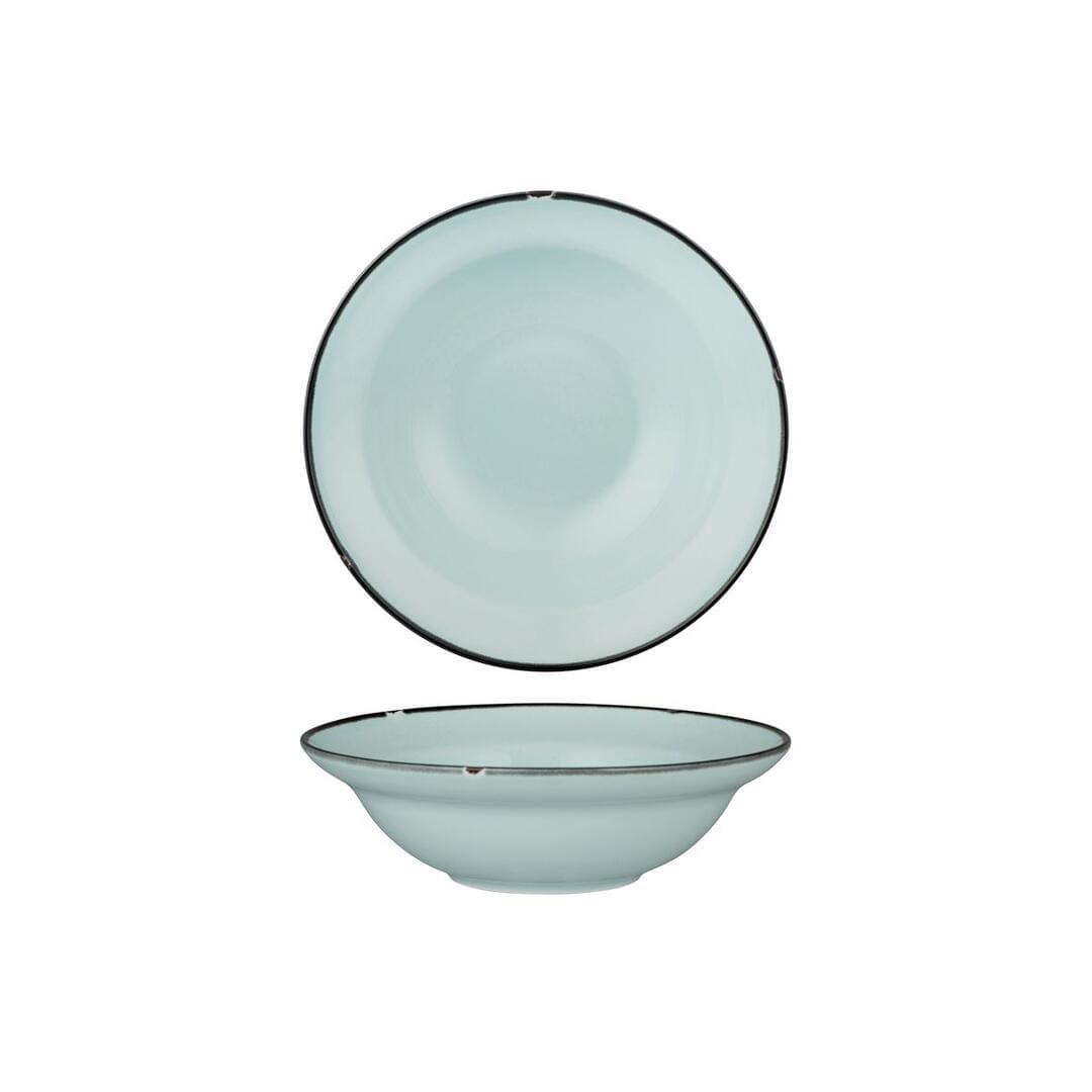 Luzerne TinTin Blue / Black Round Deep Plate / Bowl 356ml