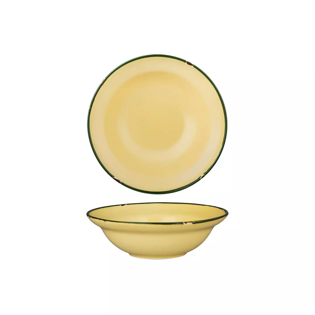 Luzerne TinTin Sand / Green Round Deep Plate / Bowl 356ml