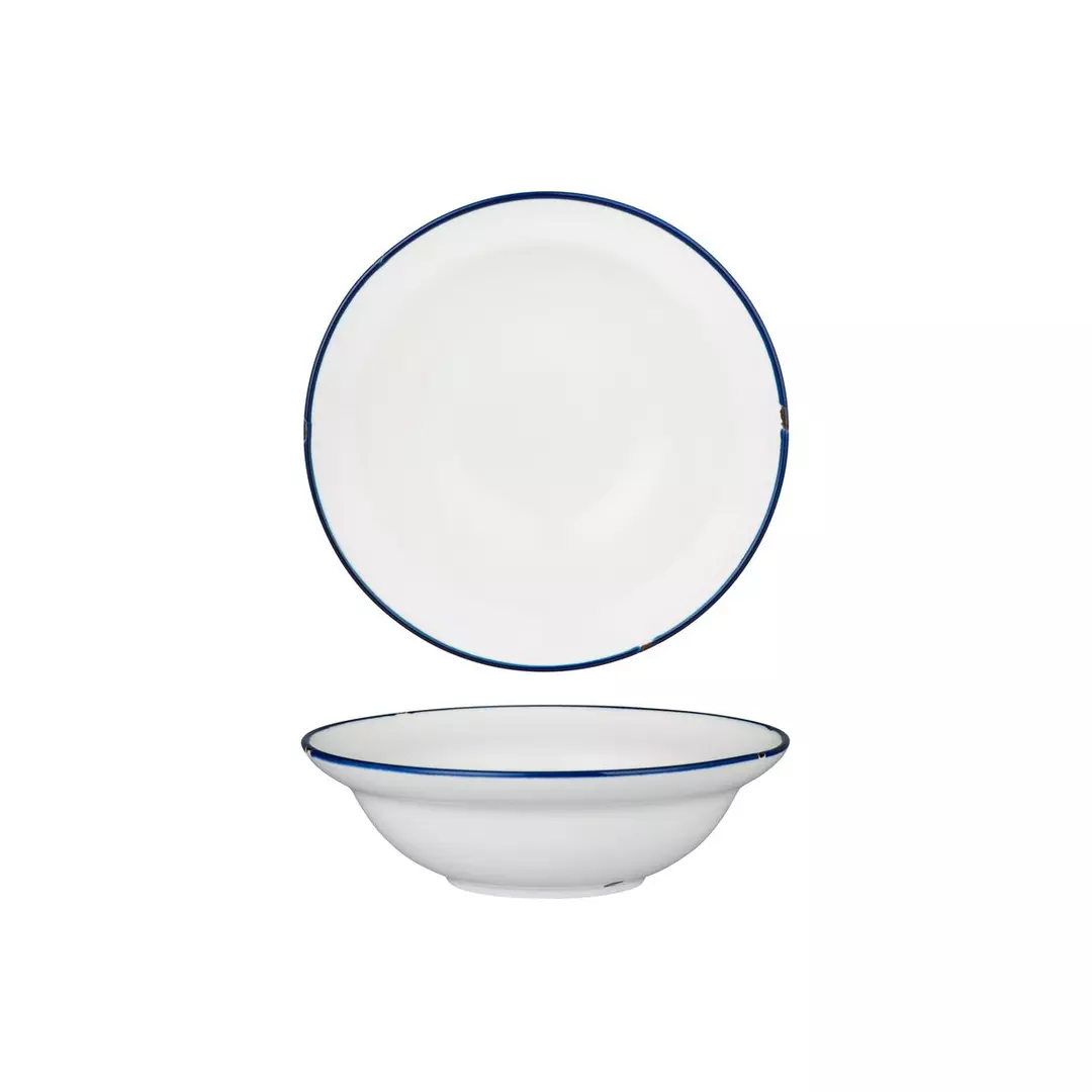 Luzerne TinTin White / Navy Round Deep Plate / Bowl 356ml