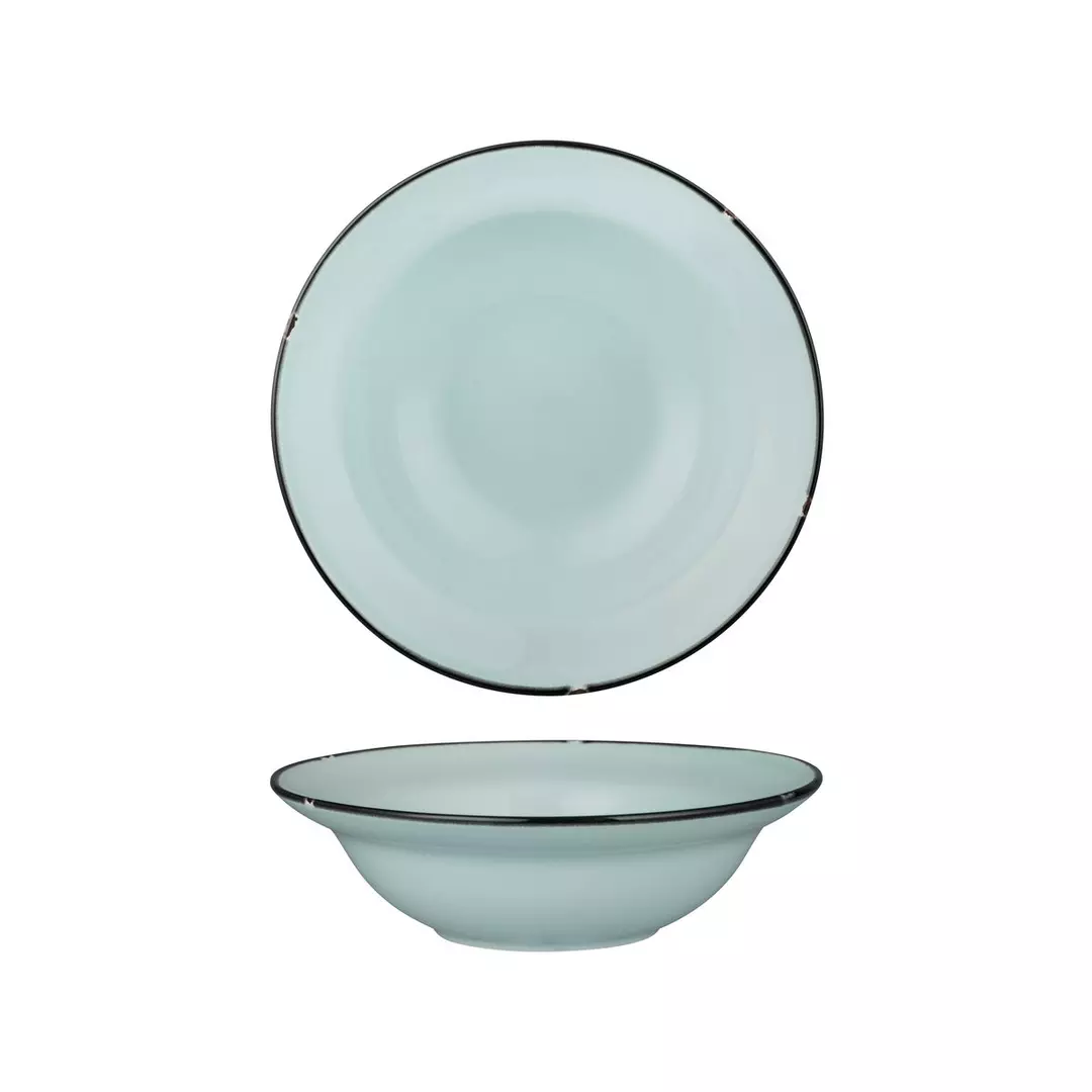 Luzerne TinTin Blue / Black Round Deep Plate / Bowl 545ml