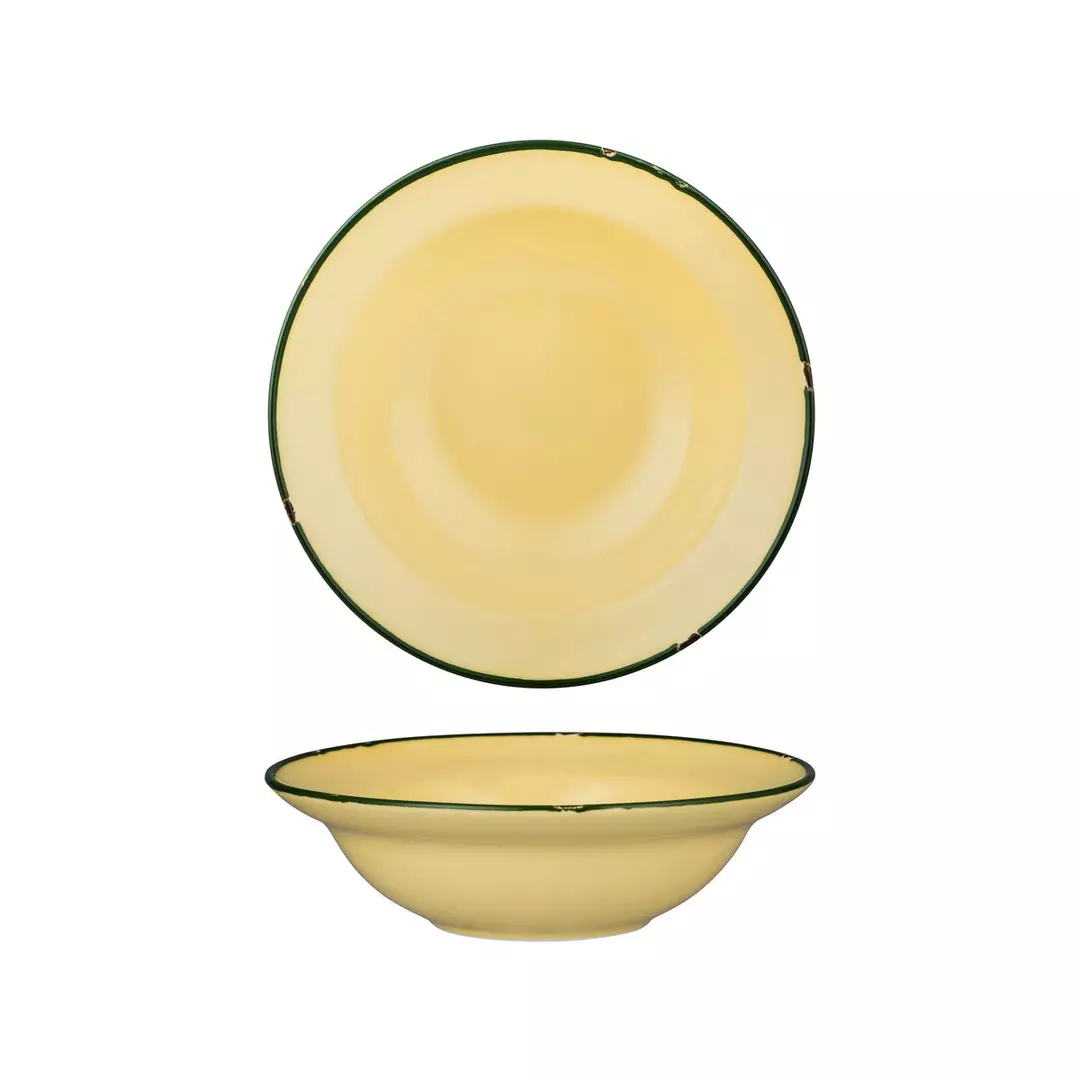 Luzerne TinTin Sand / Green Round Deep Plate / Bowl 545ml