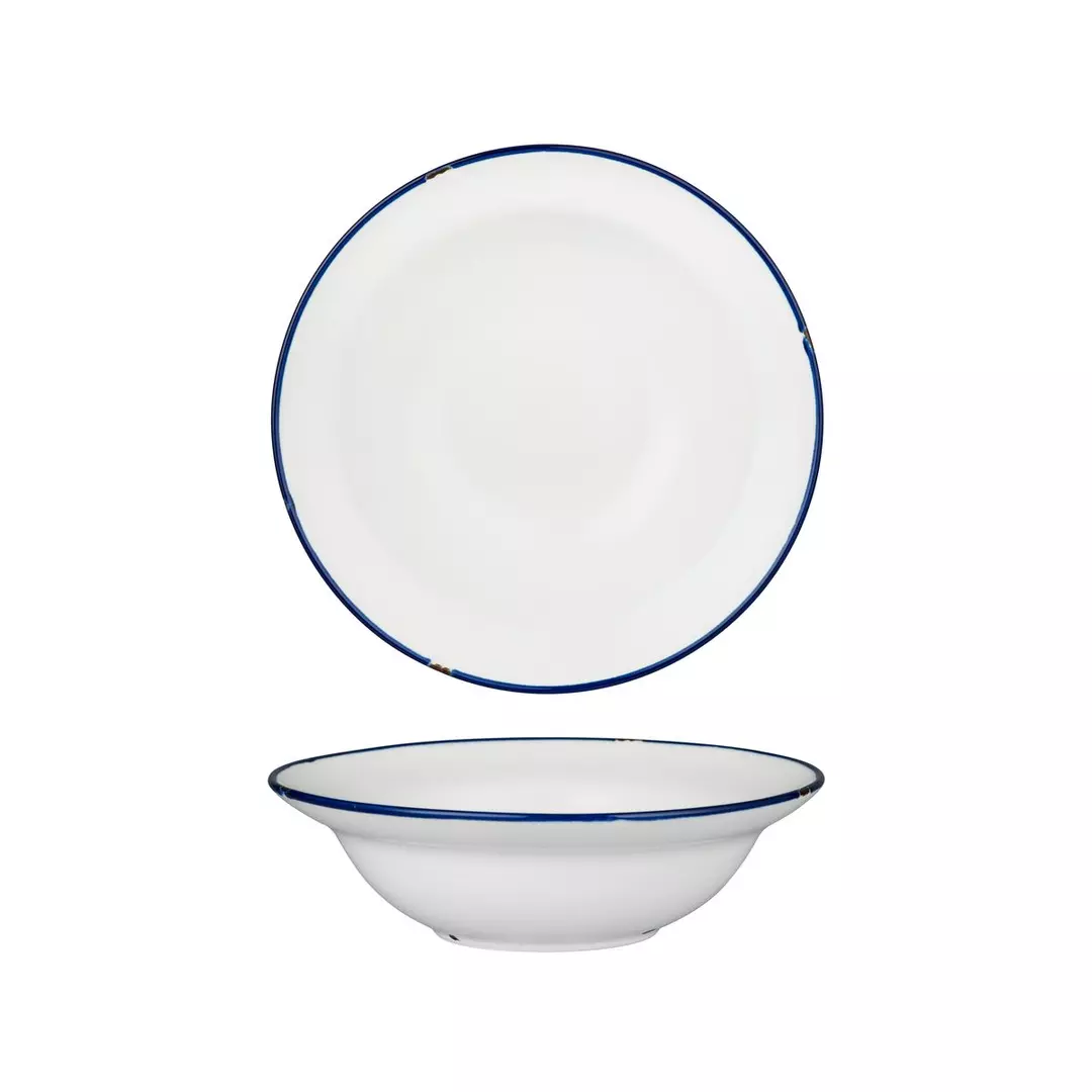 Luzerne TinTin White / Navy Round Deep Plate / Bowl 545ml