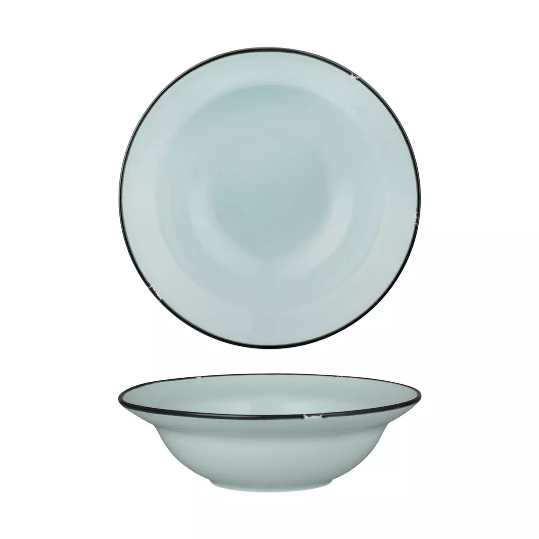 Luzerne TinTin Blue / Black Round Deep Plate / Bowl 728ml