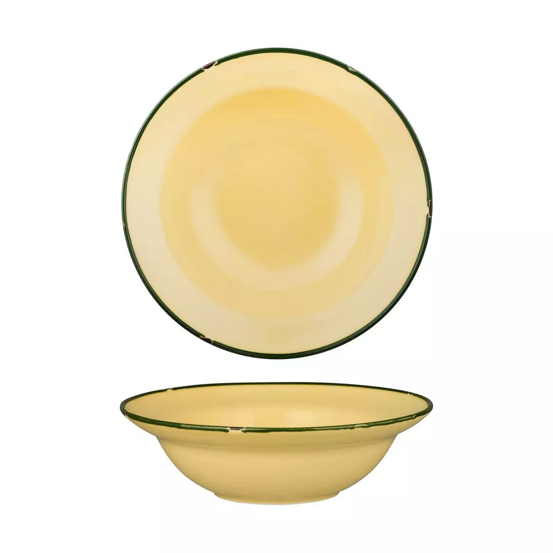 Luzerne TinTin Sand / Green Round Deep Plate / Bowl 728ml