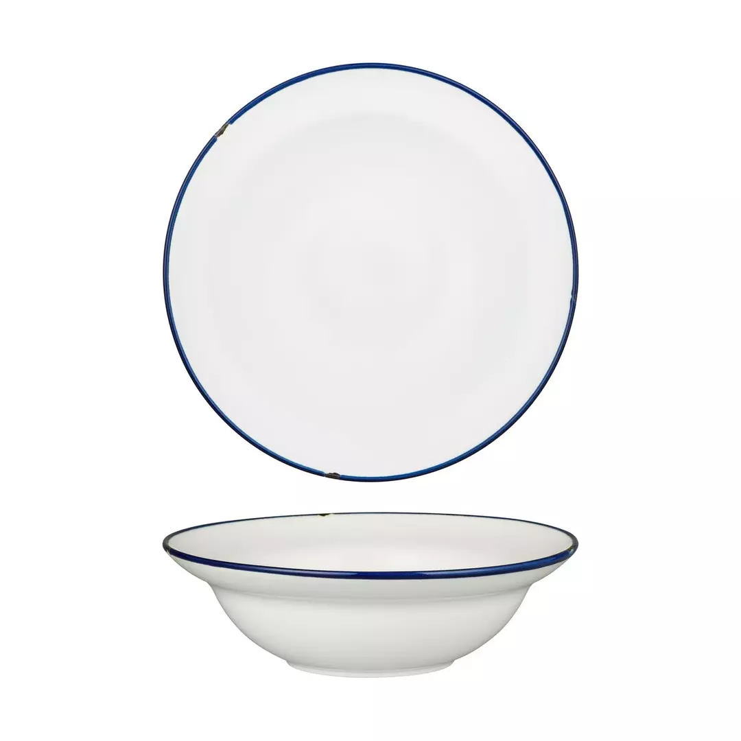 Luzerne TinTin White / Navy Round Deep Plate / Bowl 728ml