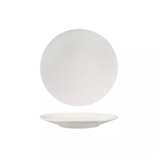 Luzerne Zen White Swirl Round Coupe Plate 205mm