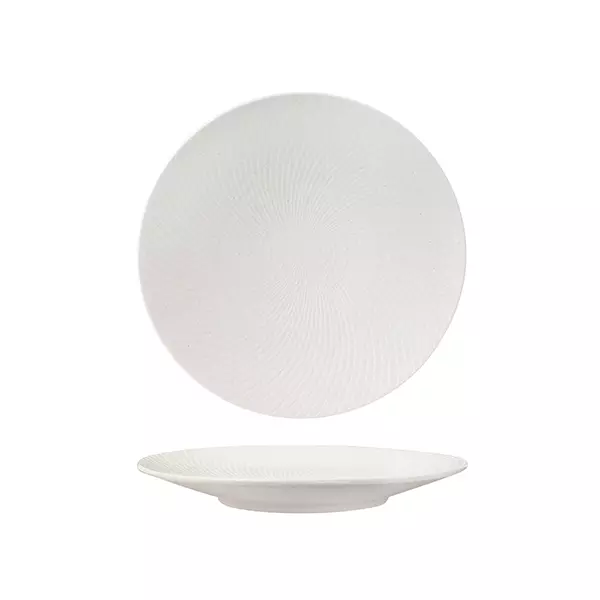 Luzerne Zen White Swirl Round Coupe Plate 235mm