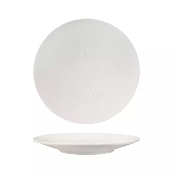 Luzerne Zen White Swirl Round Coupe Plate 275mm