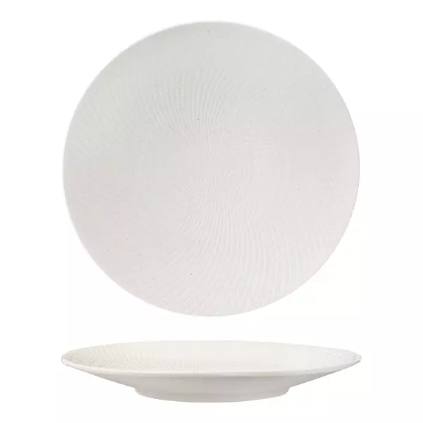 Luzerne Zen White Swirl Round Coupe Plate 310mm