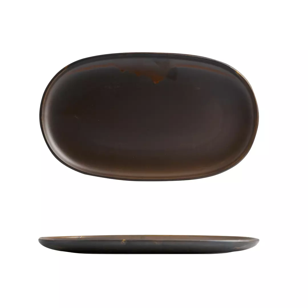 Moda Porcelain Rust Oval Coupe Plate 926644