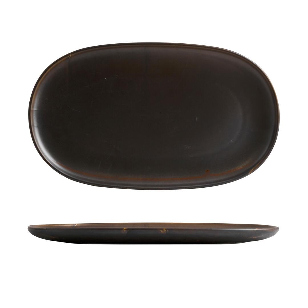 Moda Porcelain Rust Oval Coupe Plate 926646