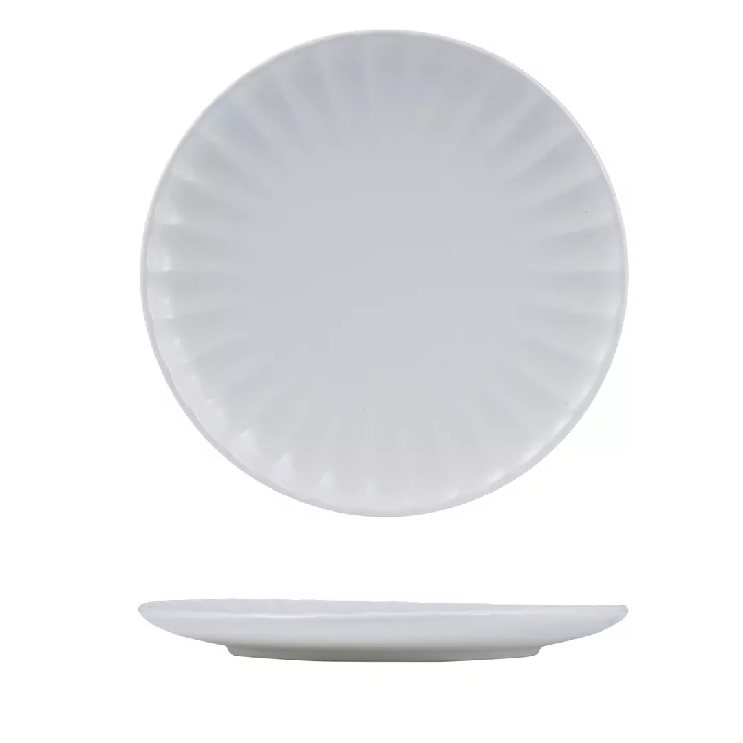 Moda Porcelain Snow Scalloped Round Plate 260mm
