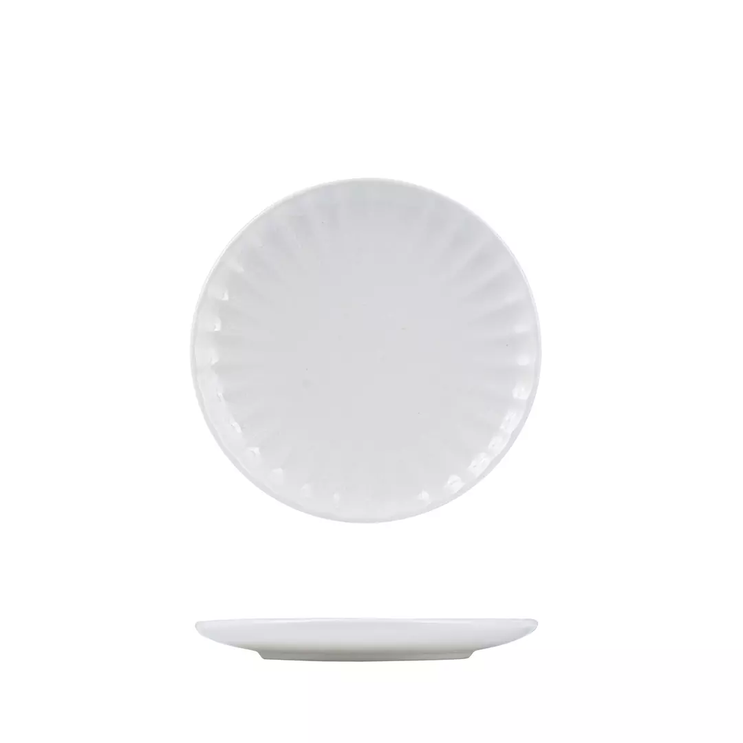 Moda Porcelain Snow Scalloped Round Plate 205mm