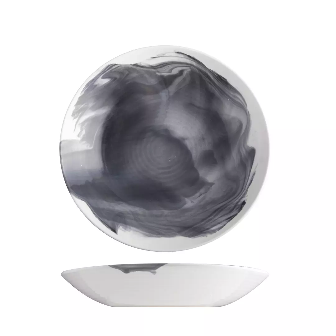 POTTR Aspen Black Smoke Round Coupe Bowl 850ml