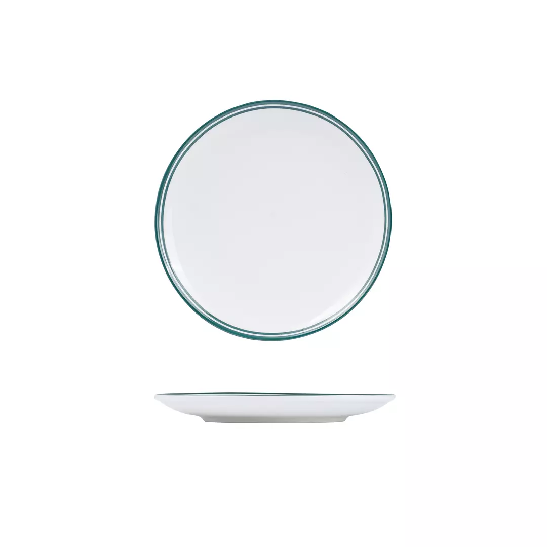 RAK Porcelain Nano Cru Green Round Coupe Plate 210mm