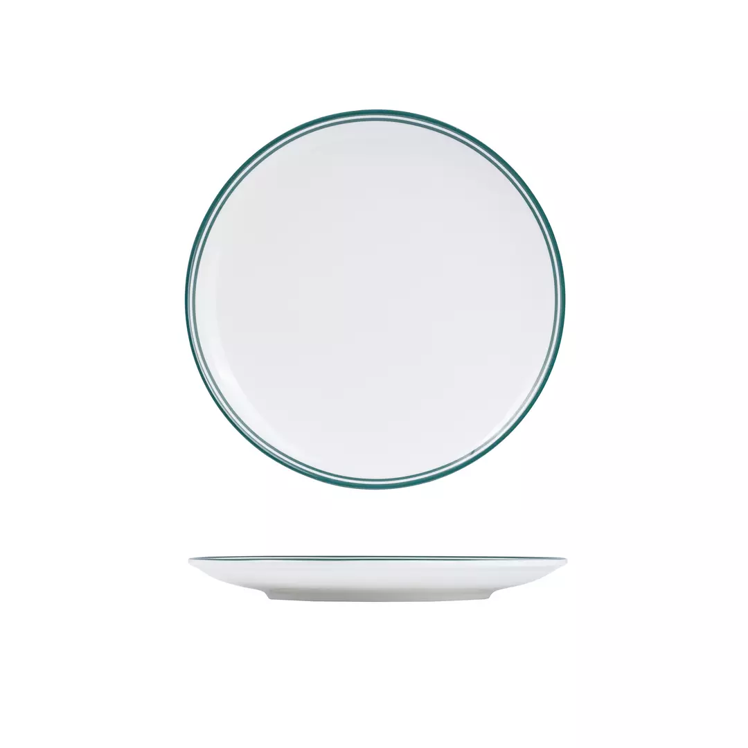 RAK Porcelain Nano Cru Green Round Coupe Plate 240mm