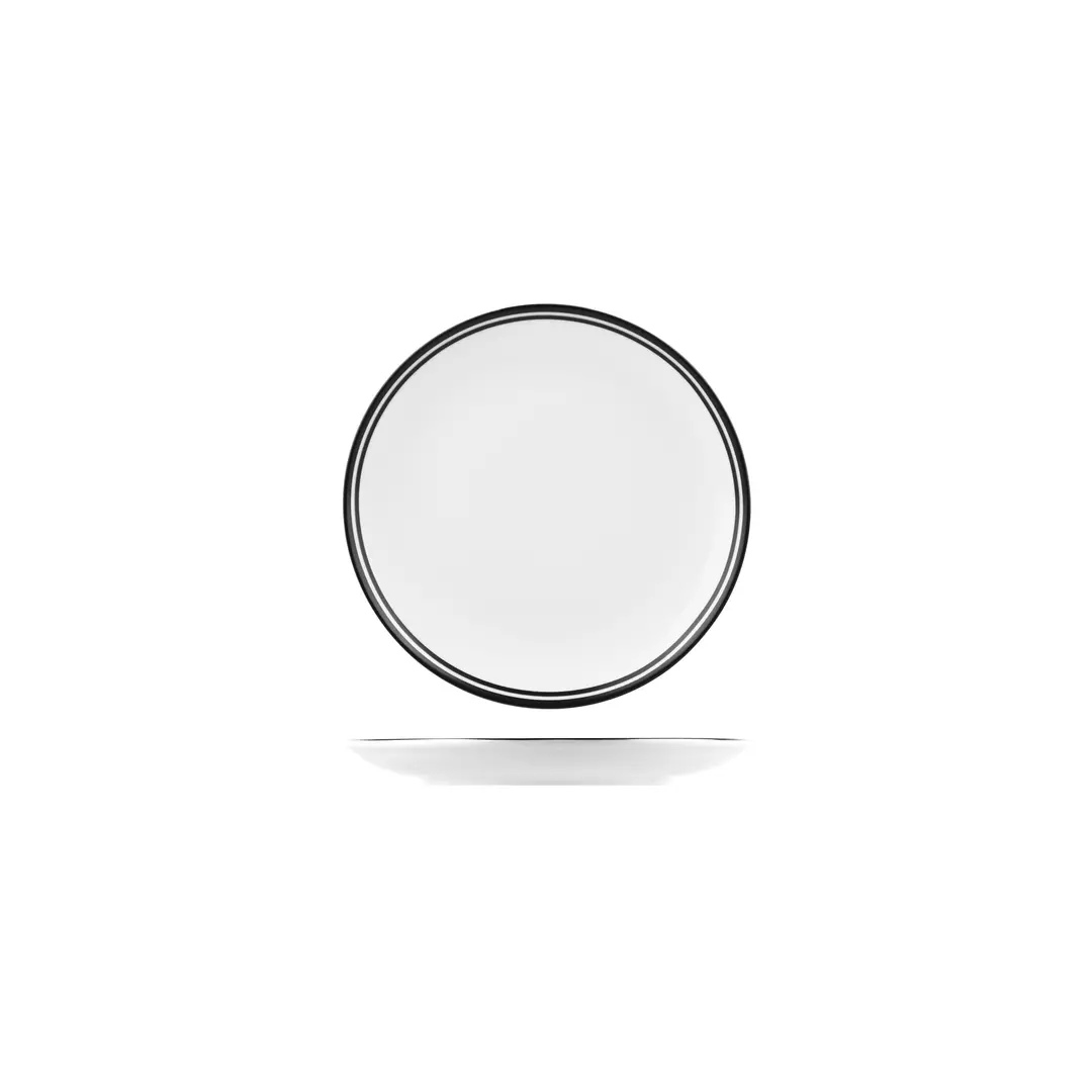 RAK Porcelain Nano Cru Black Round Coupe Plate 180mm