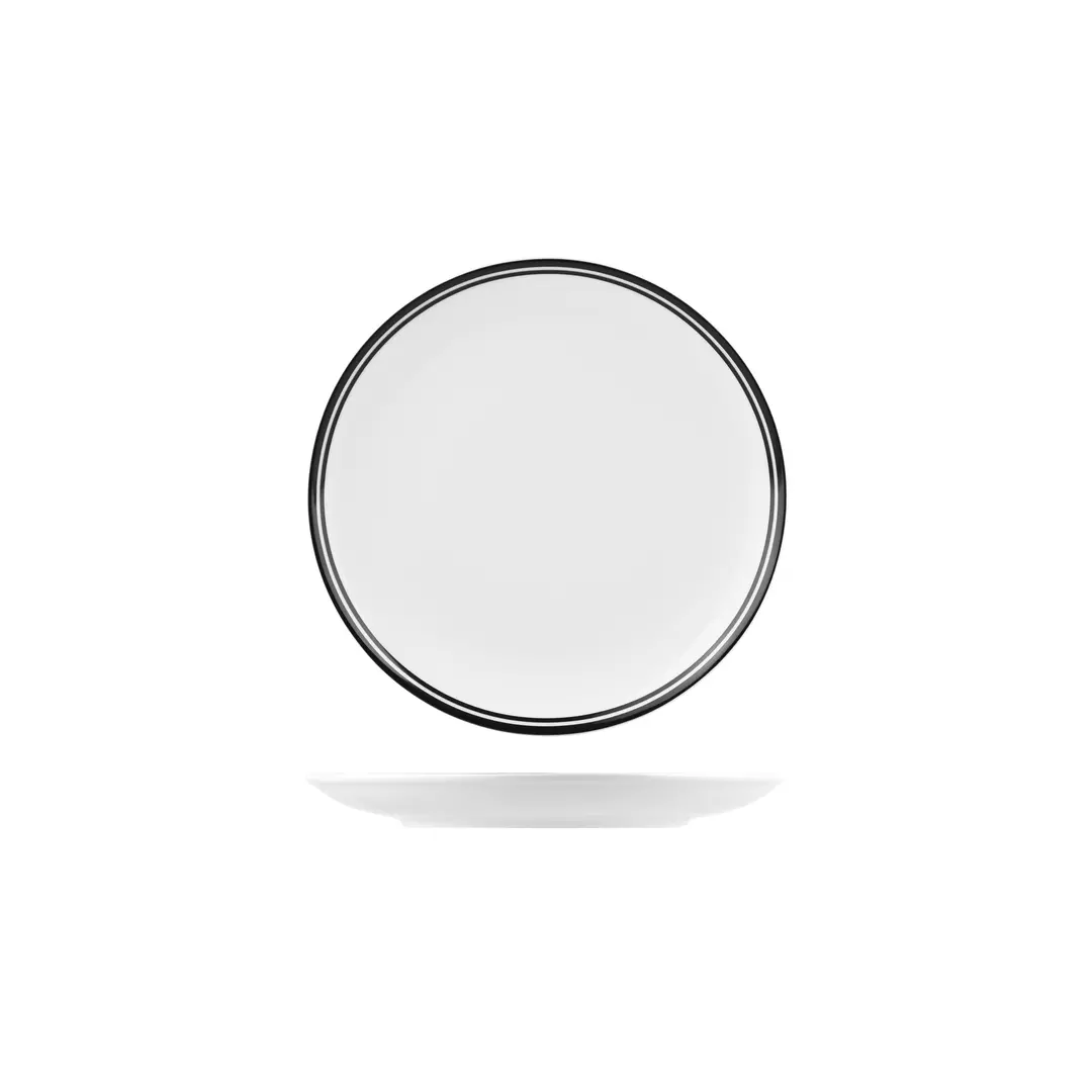 RAK Porcelain Nano Cru Black Round Coupe Plate 210mm