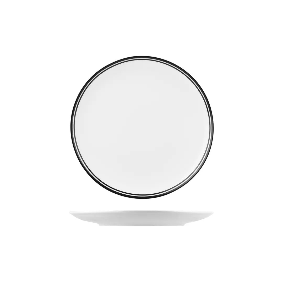 RAK Porcelain Nano Cru Black Round Coupe Plate 240mm