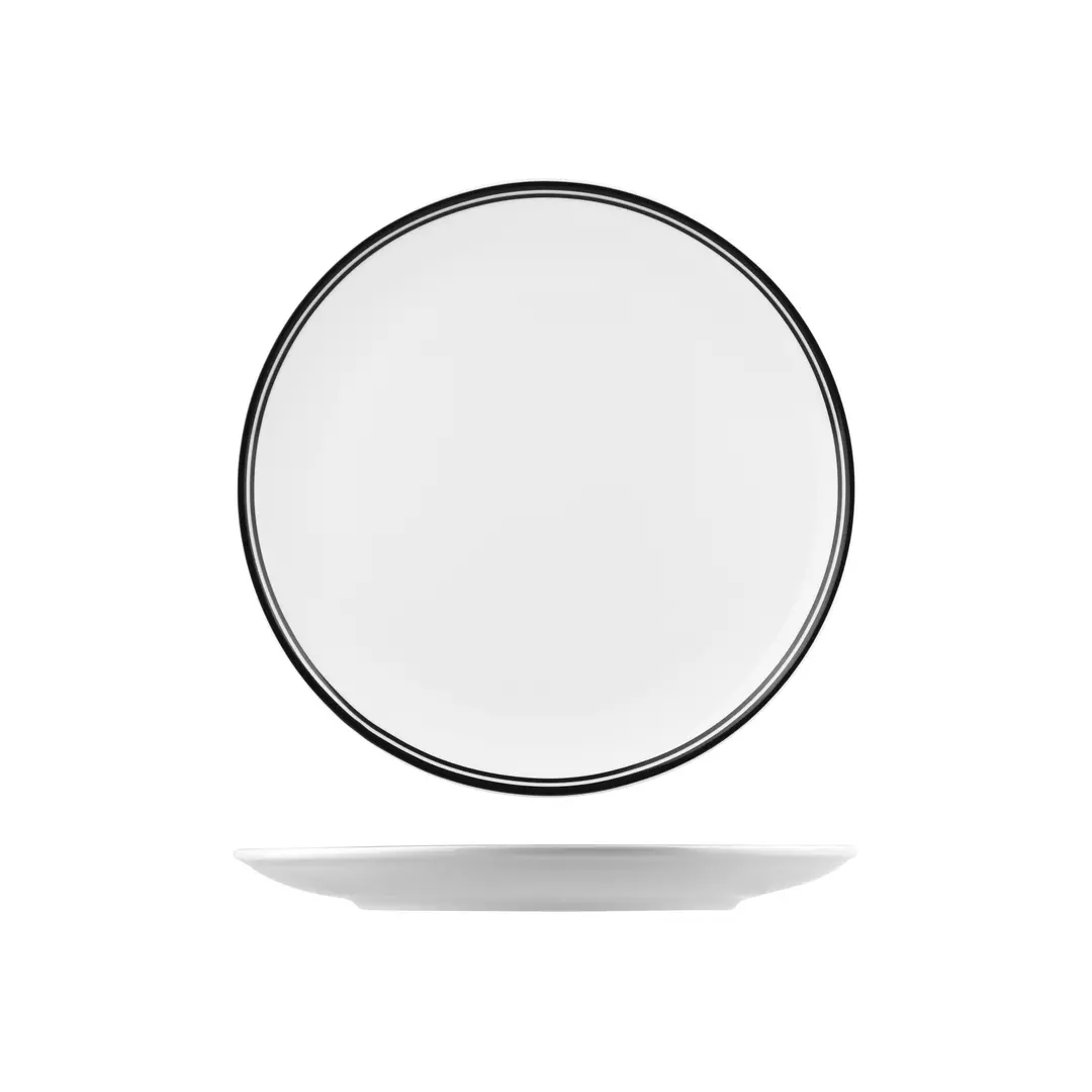 RAK Porcelain Nano Cru Black Round Coupe Plate 270mm