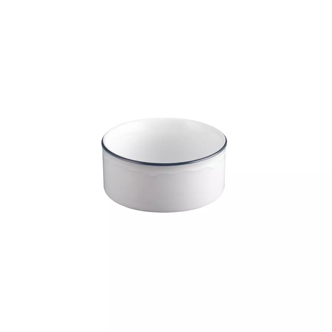 Tuxton Charleston w/ Blue Band Bouillon Stackable Bowl 240ml