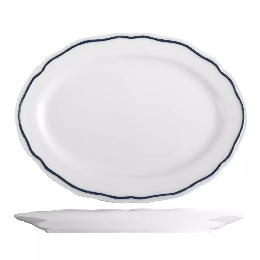 Tuxton Charleston Oval Plate Blue Band TX120233