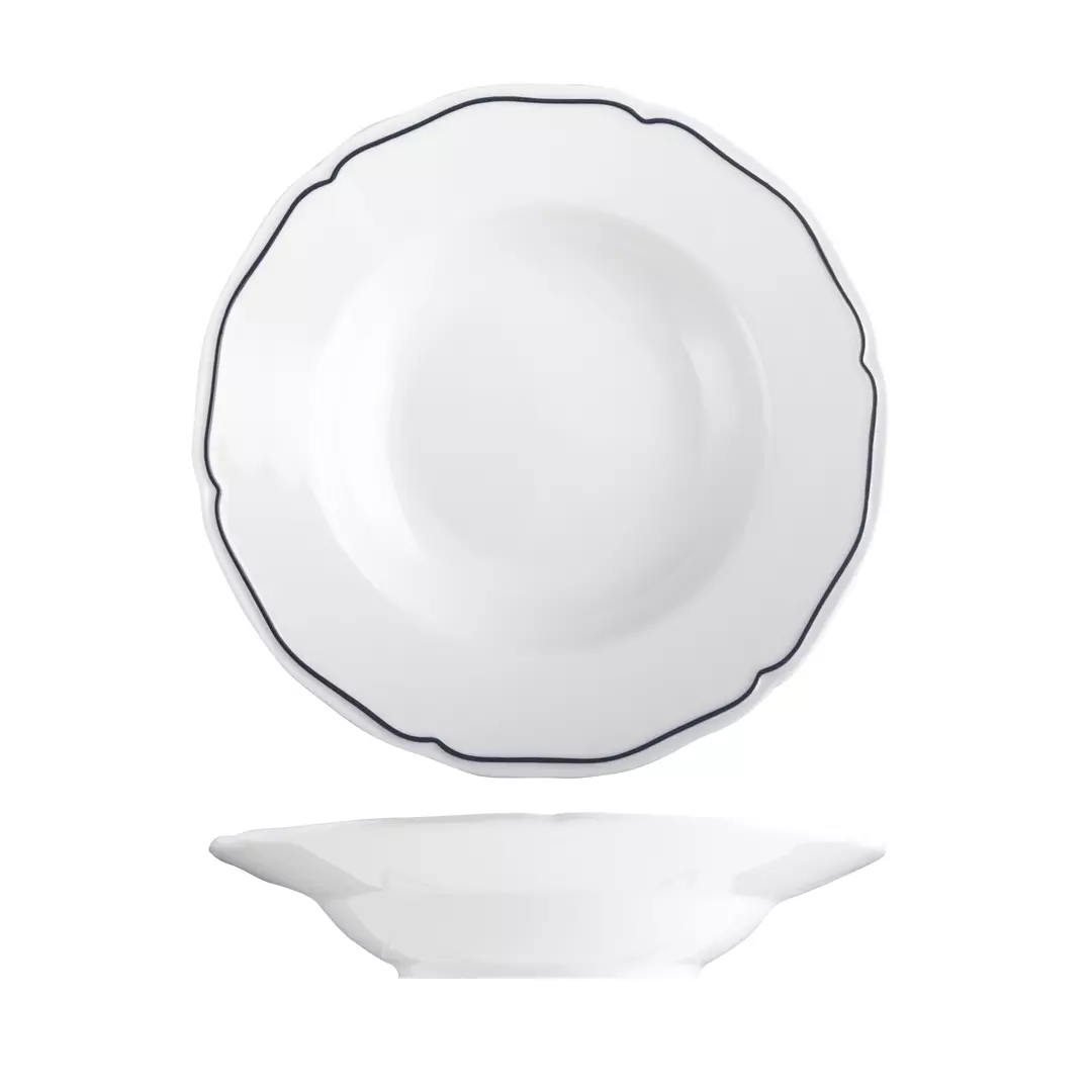 Tuxton Charleston w/ Blue Band Soup / Pasta Bowl 266ml