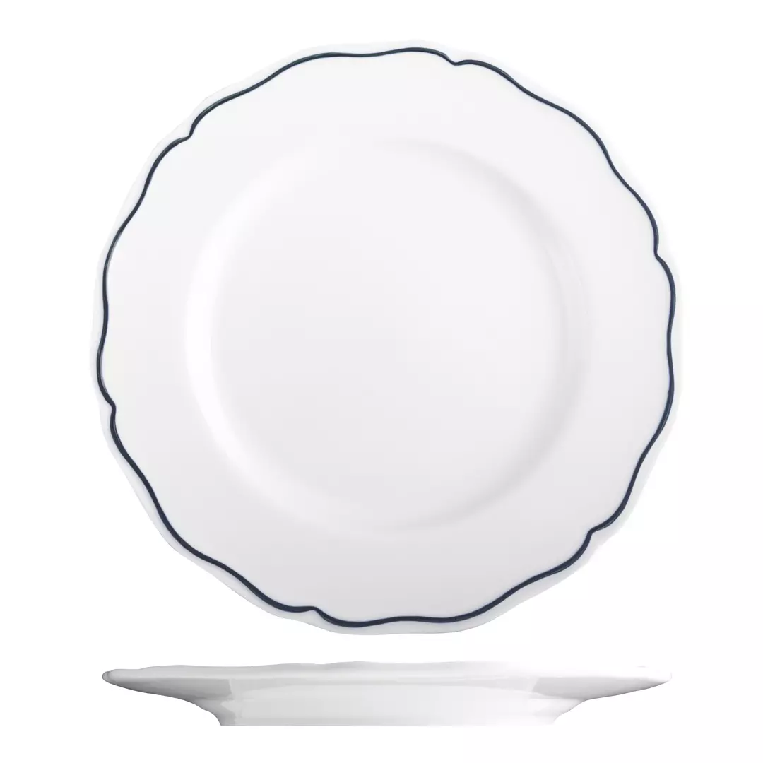 Tuxton Charleston w/ Blue Band Round Plate 272mm