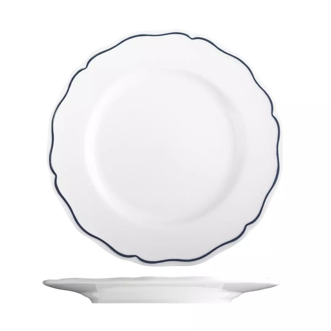 Tuxton Charleston w/ Blue Band Round Plate 230mm