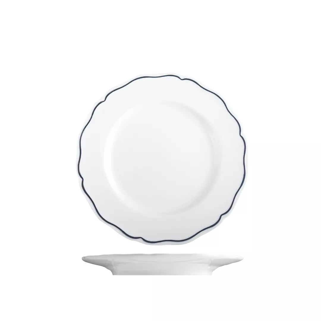 Tuxton Charleston w/ Blue Band Round Plate 166mm