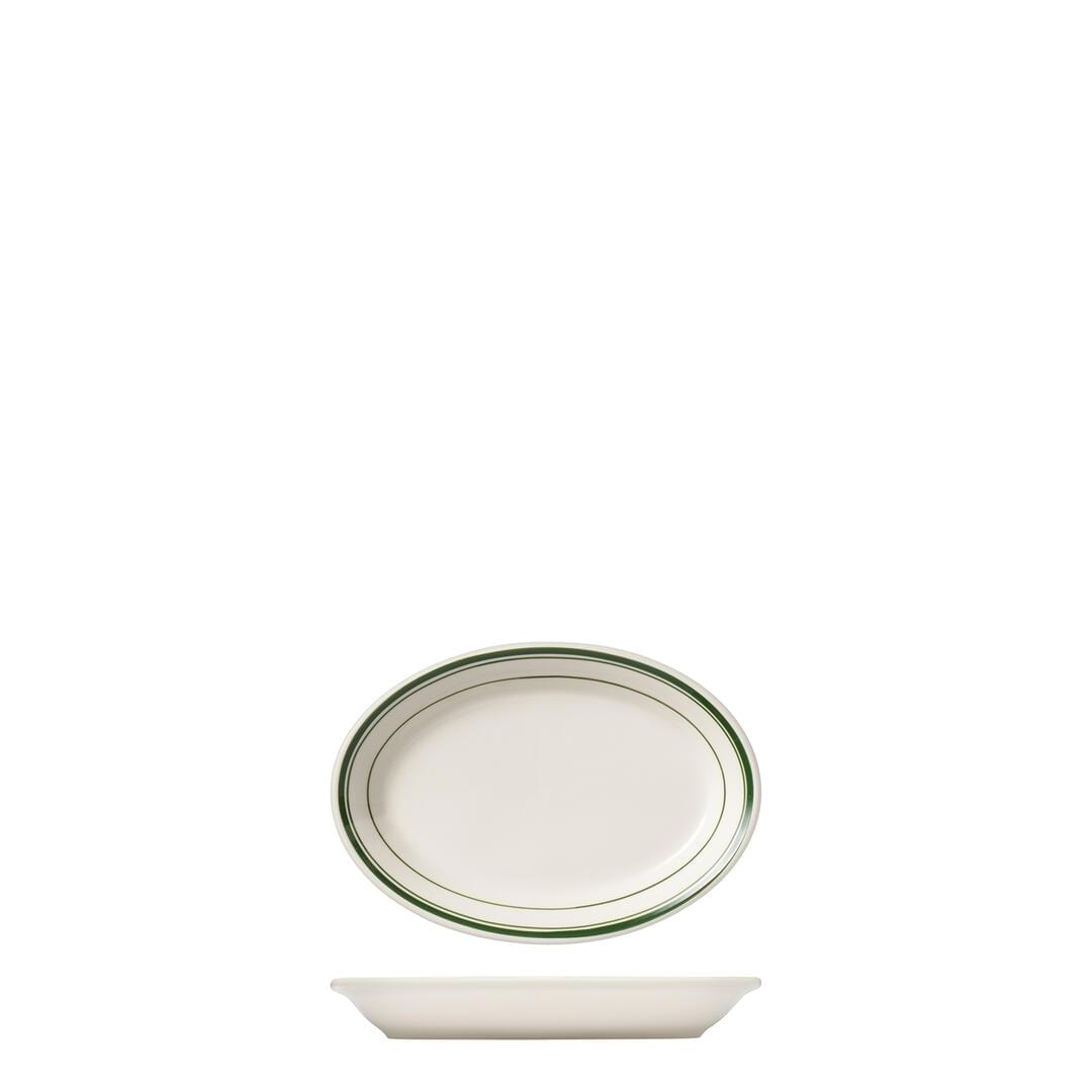 Tuxton Green Bay Oval Plate TX110142