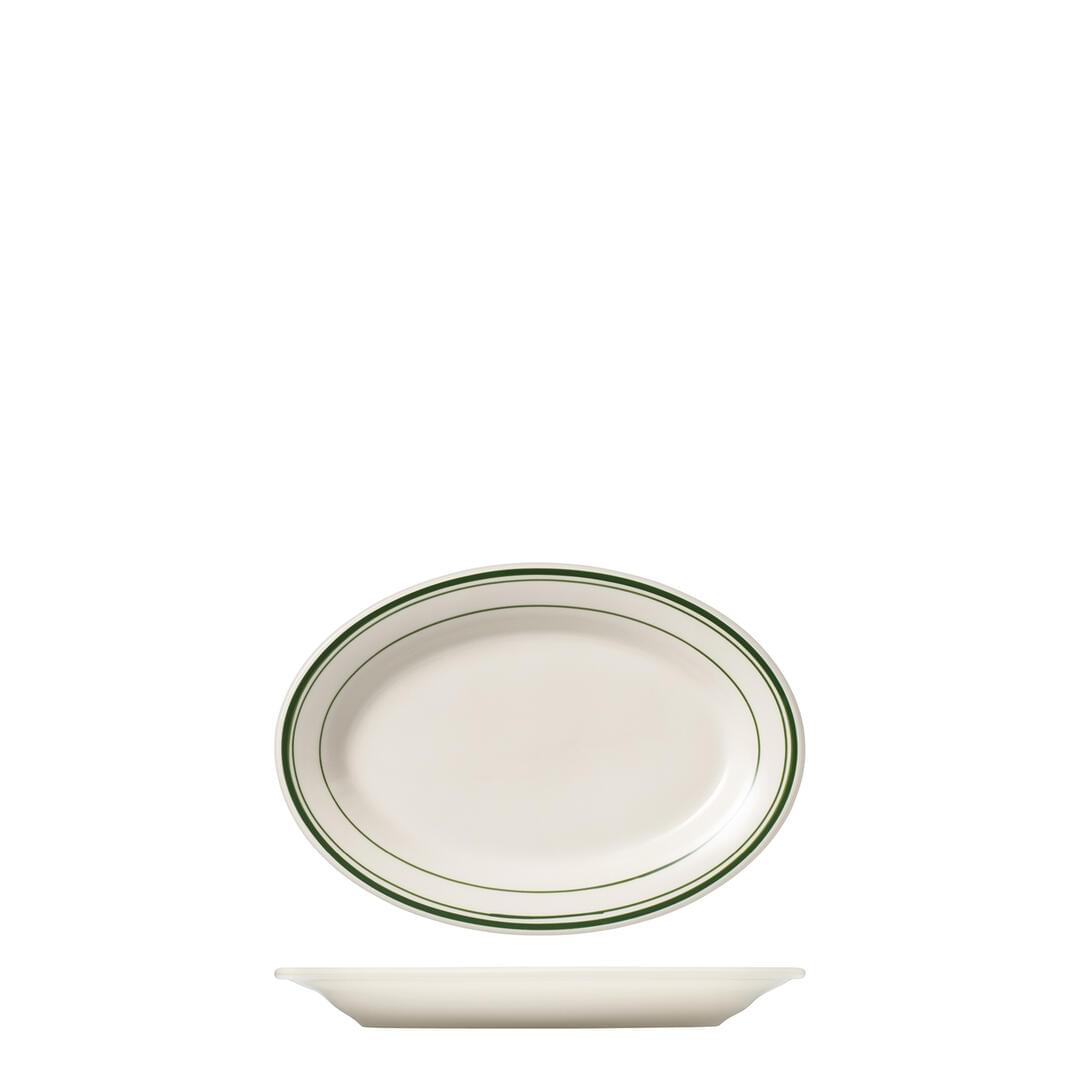 Tuxton Green Bay Oval Plate TX110144