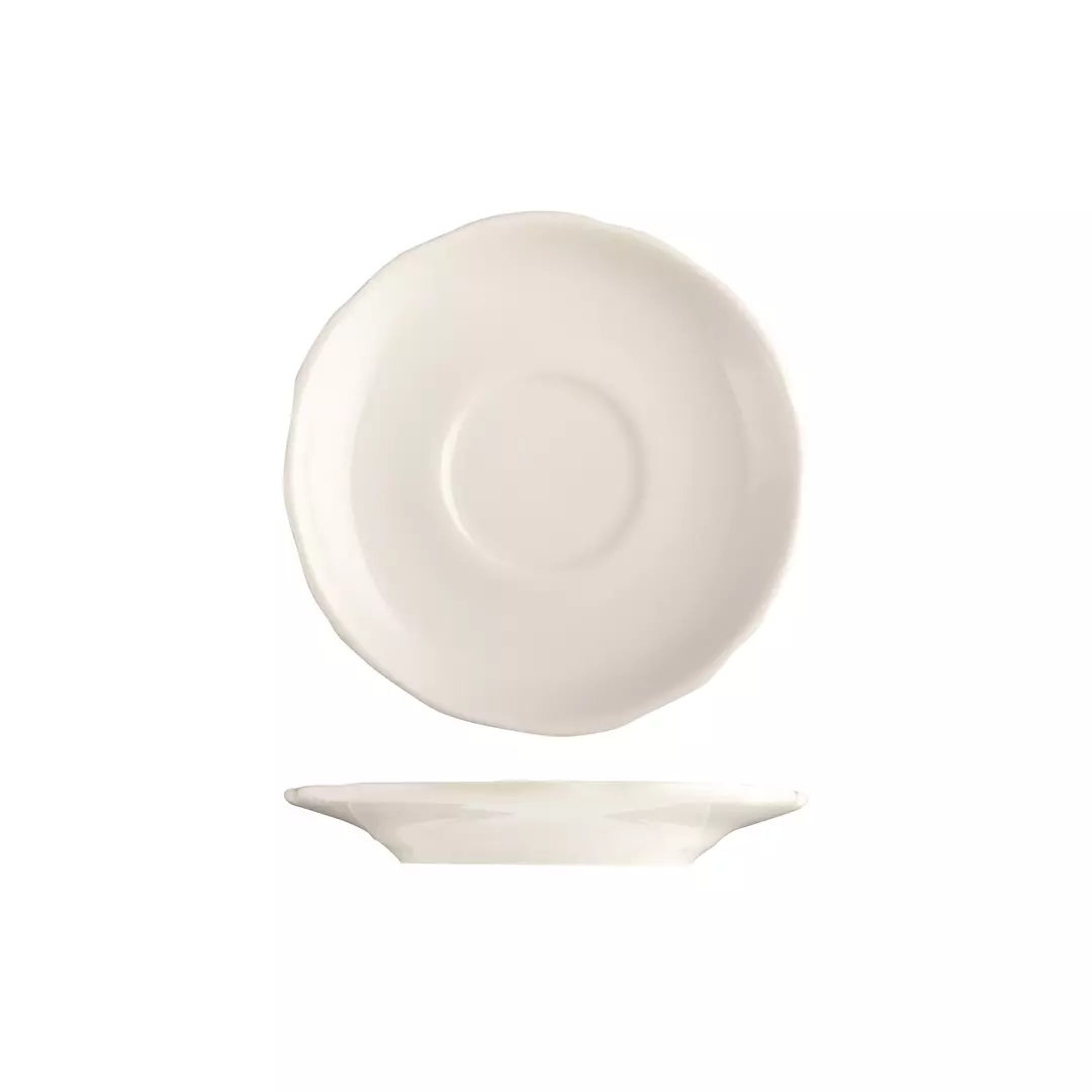 Tuxton Shell Tea Cup Coupe Saucer 139mm
