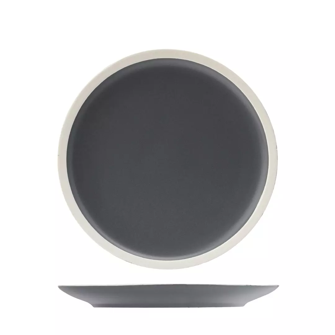 Utopia Forma Charcoal Round Coupe Plate 240mm